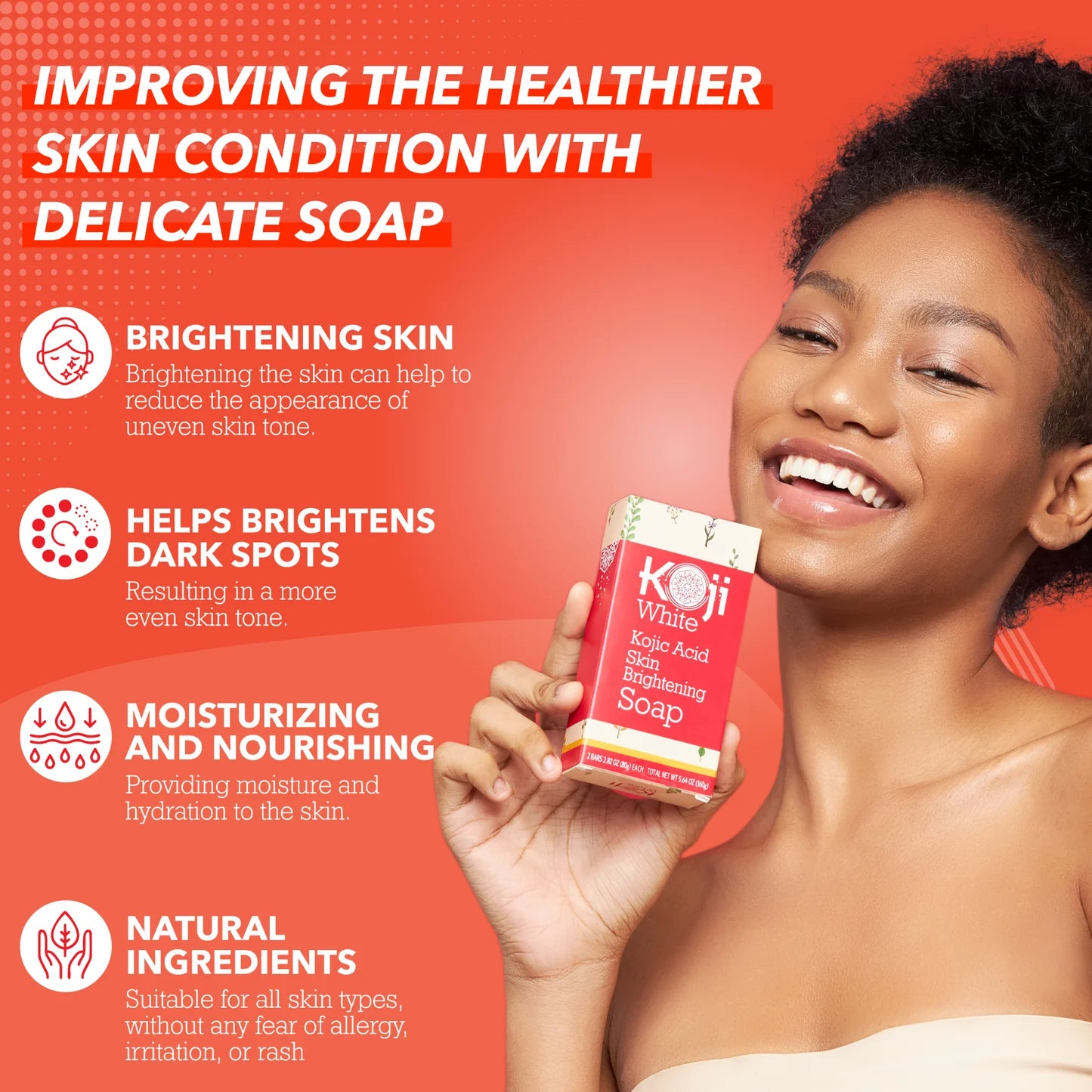 Pure Kojic Acid Skin Brightening Soap 2 Packs (2 Packs)