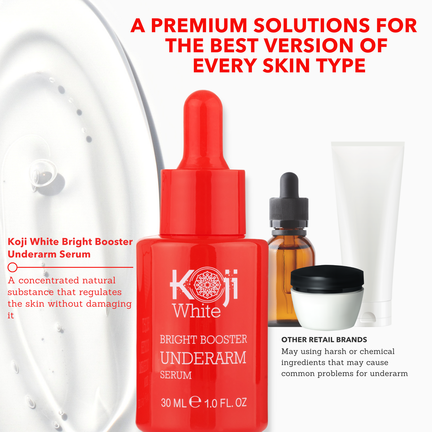 Koji White Bright Booster Underarm Serum (1 Bottle)