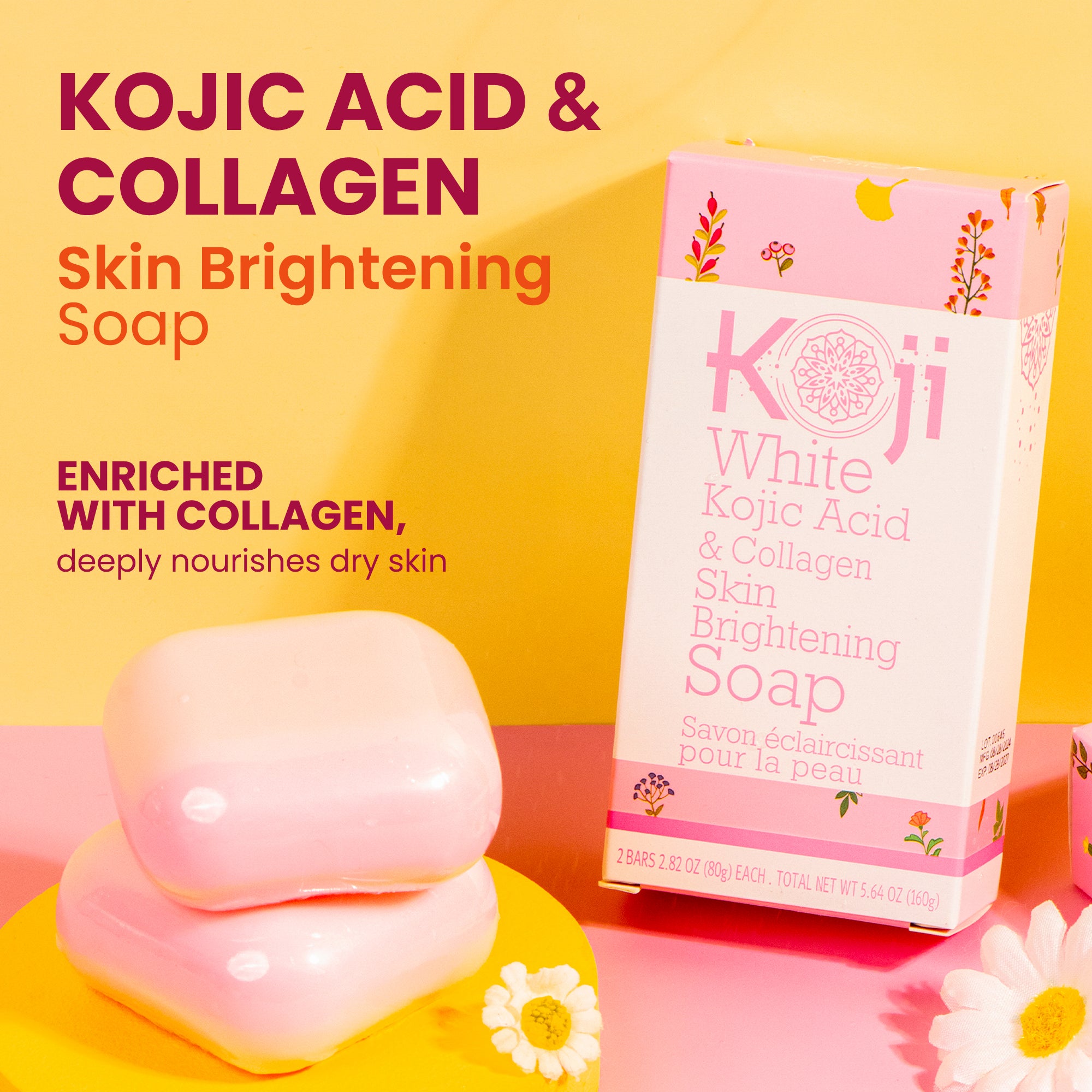 kojic acid soap glutathione collagen vitamin c Kojic Acid & Collagen Skin Brightening Soap (2 Bars)