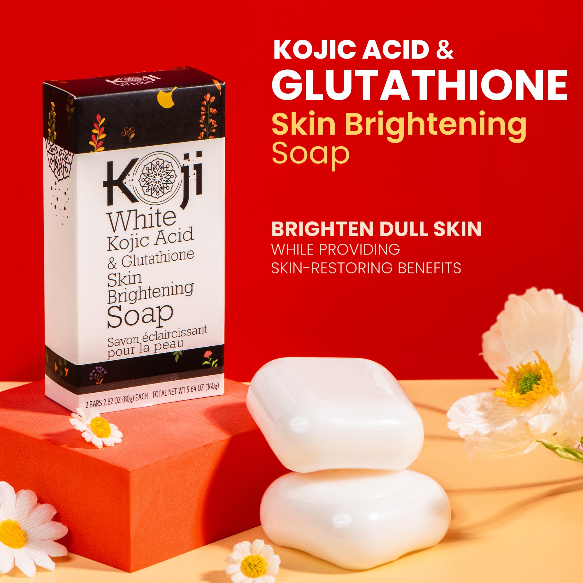 Kojic Acid & Glutathione Skin Brightening Soap (2 Bars) Kojic Acid & Glutathione Skin Brightening Soap (2 Bars)