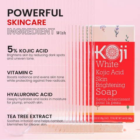 Pure 5% Kojic Acid Skin Brightening Soap (2 Bars)