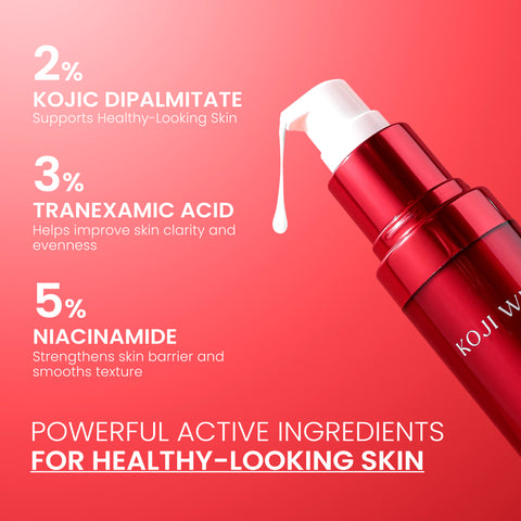 Koji White 2% Kojic Acid Dipalmitate + 3% Tranexamic Acid Face Serum - Unscented 1.01 Fl Oz