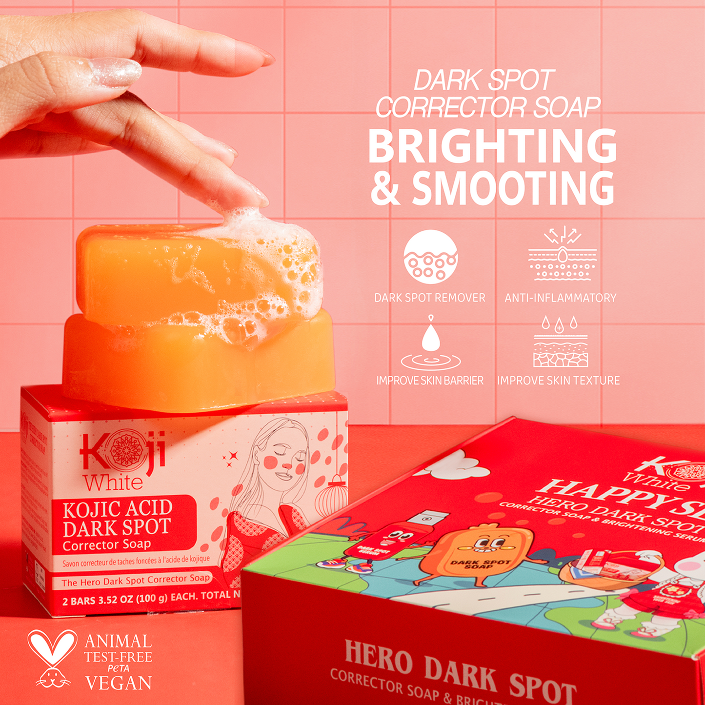 Koji White Skin Care Set – Hero Dark Spot Corrector Soap (3.52 Oz) & Dark Spot Brightening Serum (1 Fl.Oz)