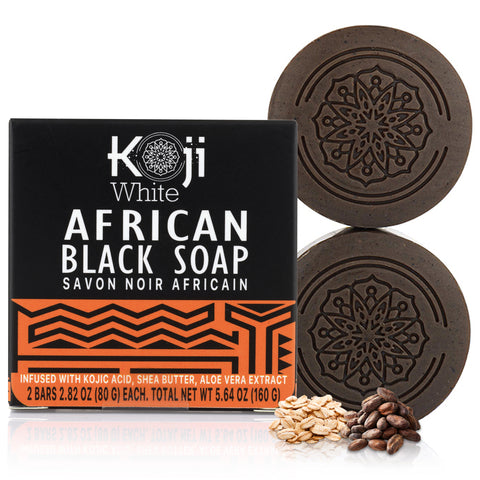 Koji White African Black Soap Bar (2 Bars) - Koji White