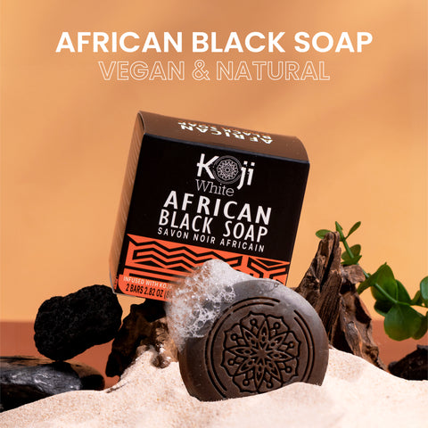 Koji White African Black Soap Bar (2 Bars) - Koji White