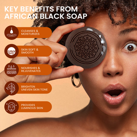 Koji White African Black Soap Bar (2 Bars) - Koji White