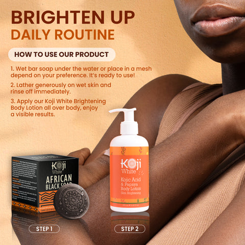 Koji White African Black Soap Bar (2 Bars) - Koji White