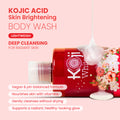 Koji White Fade Dark Spots Bundle with body wash and skincare products for reducing dark spots and brightening skin.