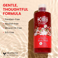 Kojiwhite kojic acid skin brightening body wash with a sleek bottle and label, designed for skin care and brightening benefits.