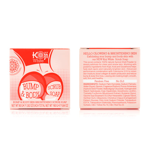 Koji White Kojic Acid Bump Eraser Body Scrub Soap (2 Bars) - Koji White