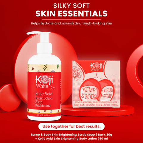 Koji White Kojic Acid Bump Eraser Body Scrub Soap (2 Bars) - Koji White