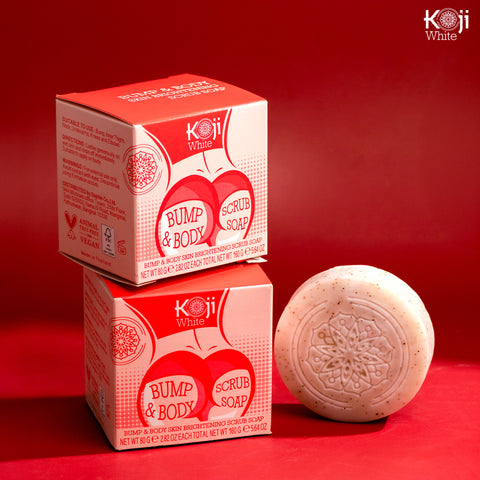 Koji White Kojic Acid Bump Eraser Body Scrub Soap (2 Bars) - Koji White