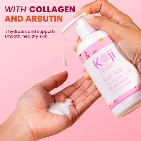 Kojic Acid & Collagen Skin Brightening Body Lotion (2 Bottles) - Koji White