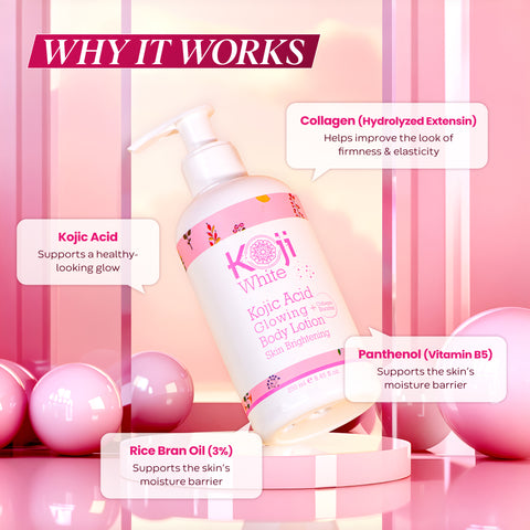 Kojic Acid & Collagen Skin Brightening Body Lotion (1 Bottles) - Koji White