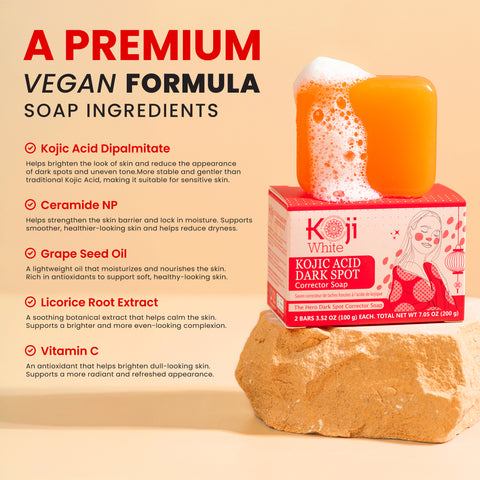 Koji White Kojic Acid Dark Spot Corrector Soap (2Bars) - Koji White