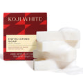 Koji White AHA exfoliating soap bars, 0.88 oz each, featuring textured surface for gentle skin exfoliation and cleansing.