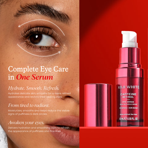 3% Caffeine Eye Serum with 0.2% Retinol, Peptides for Puffiness & Dark Circles 15 ML (0.50 Fl Oz)