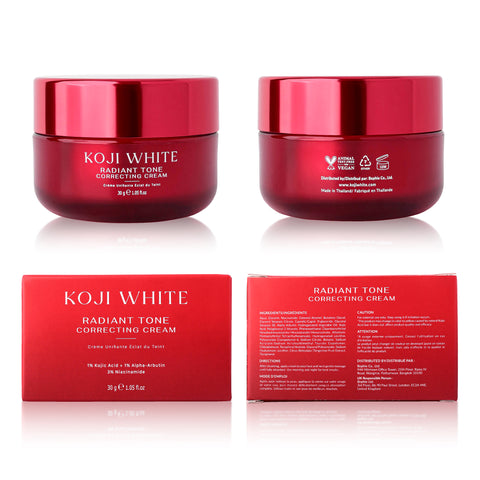 Koji White Radiant Tone Correcting Cream - Face Moisturizer, Unscented, Vegan, 30 g (1.05 Oz)