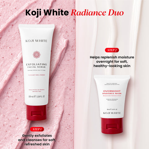 Koji White Exfoliating Facial Scrub, Gentle Face Wash - Unscented, Vegan, 100ml (3.38 Fl Oz)