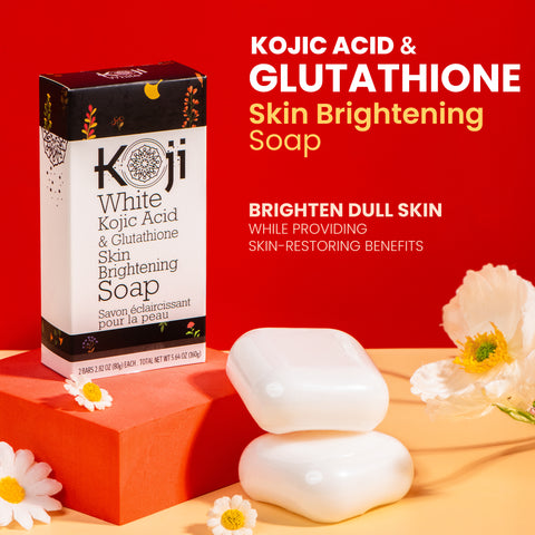 Kojic Acid & Glutathione Skin Brightening Soap (2 Bars) - Koji White