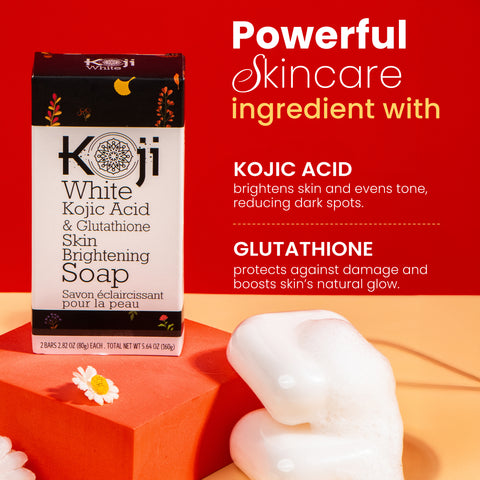 Kojic Acid & Glutathione Skin Brightening Soap (2 Bars) | Koji White Kojic Acid & Glutathione Skin Brightening Soap (2 Bars) | Koji White