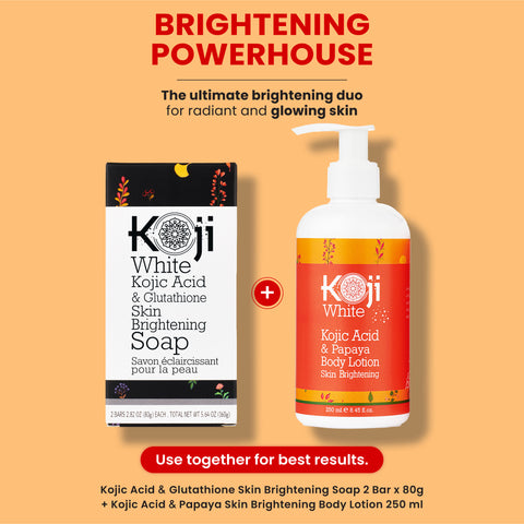 Kojic Acid & Glutathione Skin Brightening Soap (2 Bars) - Koji White