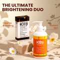 Two bars of kojiwhite Kojic Acid and Glutathione skin brightening soap, showcasing the packaging and product branding.