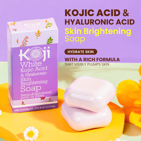 Kojic Acid & Hyaluronic Acid Brightening Soap (2 Bars) - Koji White