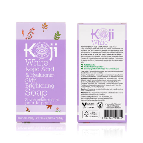 Kojic Acid & Hyaluronic Acid Brightening Soap (2 Bars) - Koji White