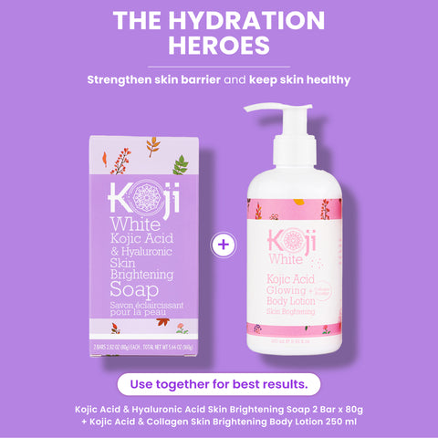 Kojic Acid & Hyaluronic Acid Brightening Soap (2 Bars) - Koji White