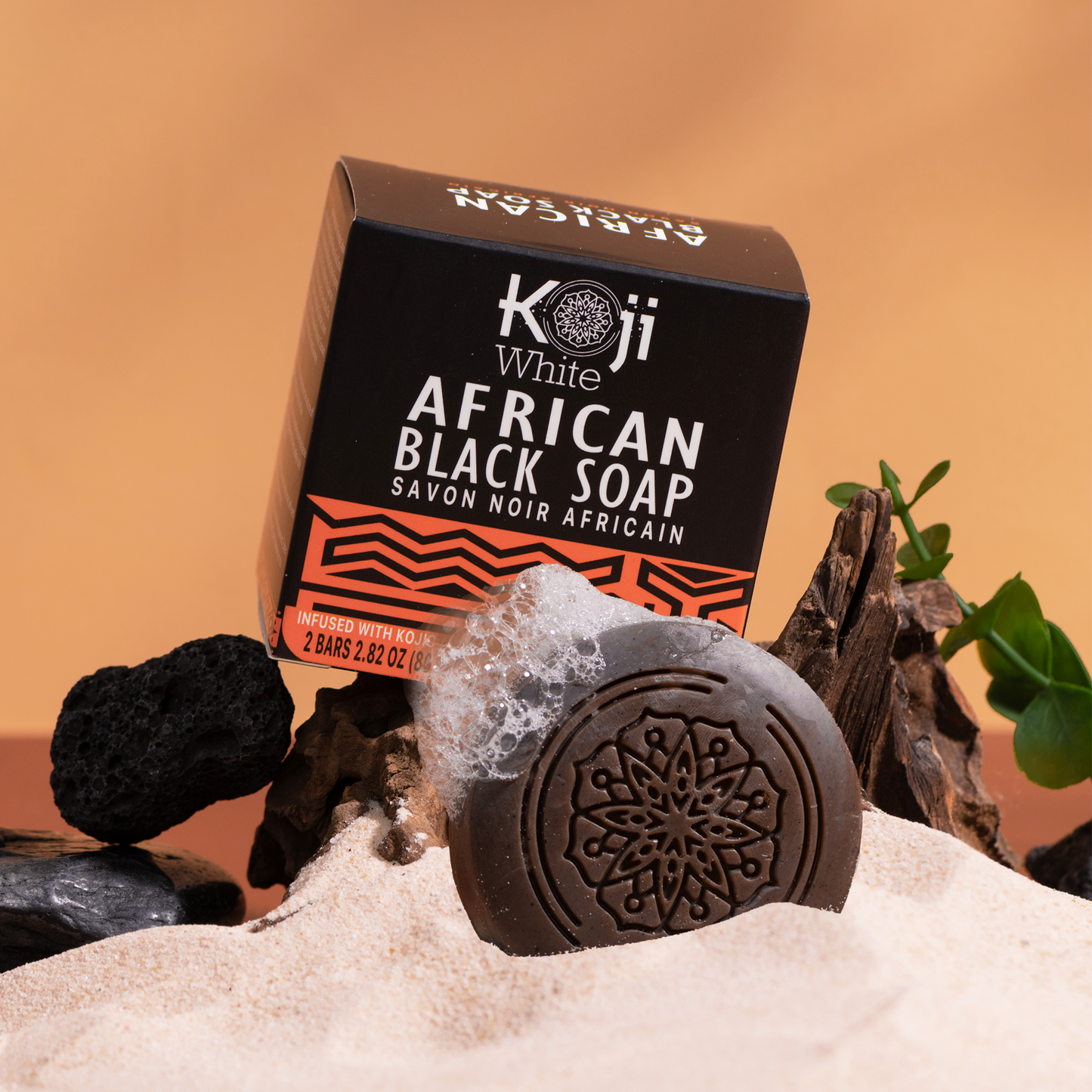 Koji White African Black Soap Bar (2 Bars)