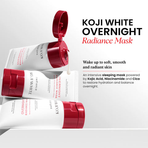 Koji White Radiance Overnight Face Mask - Unscented, Vegan 30 ml (1.01 Fl Oz)
