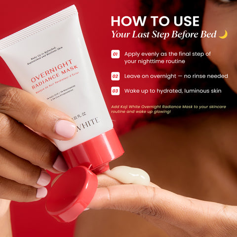 Koji White Radiance Overnight Face Mask - Unscented, Vegan 30 ml (1.01 Fl Oz)