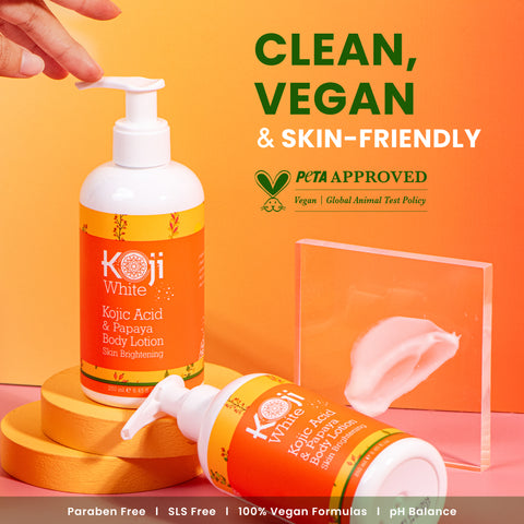 Kojic Acid & Papaya Skin Brightening Body Lotion (2 Bottles) - Koji White