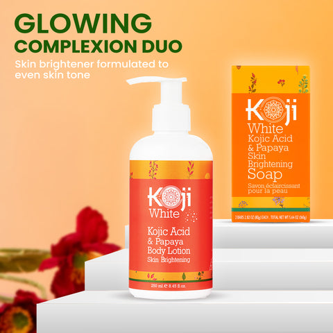 Kojic Acid & Papaya Skin Brightening Body Lotion (2 Bottles) - Koji White