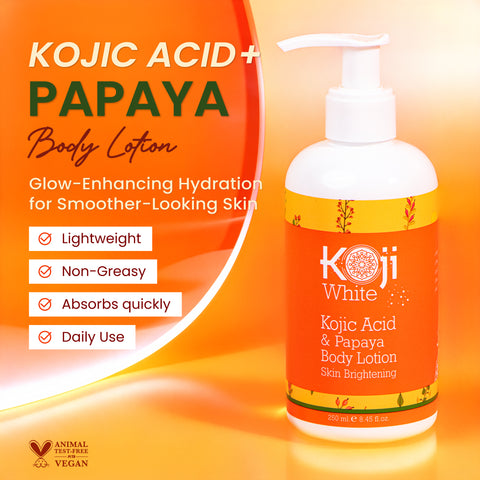 Kojic Acid & Papaya Skin Brightening Body Lotion (1 Bottles) - Koji White