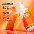 Koji White Kojic Acid and Papaya skin brightening body lotion bottle with label, for even and radiant skin.