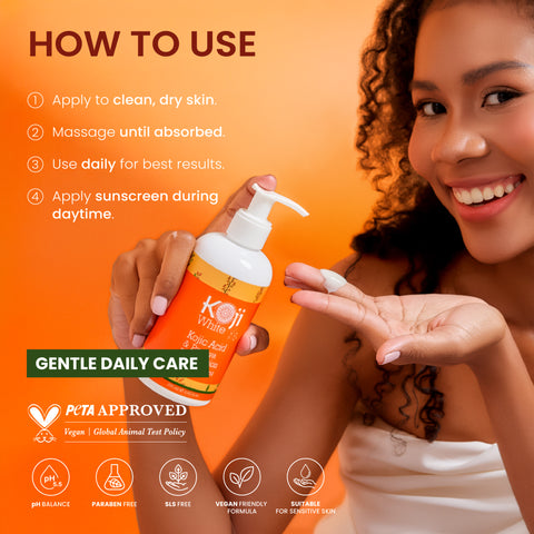 Kojic Acid & Papaya Skin Brightening Body Lotion (1 Bottles) - Koji White