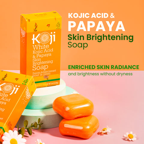 Kojic Acid & Papaya Skin Brightening Soap (2 Bars) - Koji White