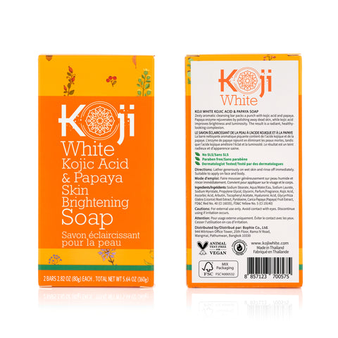 Kojic Acid & Papaya Skin Brightening Soap (2 Bars) - Koji White