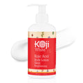 Koji White Kojic Acid Dark Spot Duo bundle featuring red lotion bottles for brightening and dark spot reduction.