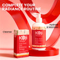 Koji White Kojic Acid Dark Spot Duo bundle with red lotion bottles, designed to reduce dark spots and brighten skin.