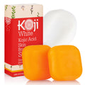 Koji White pigment face correction kit bundle with skincare products and tools, designed for evening out skin tone and correcting pigmentation.
