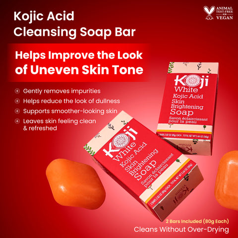 Koji White Pigment Face Correction Kit bundle with skincare products for even skin tone and pigmentation correction.