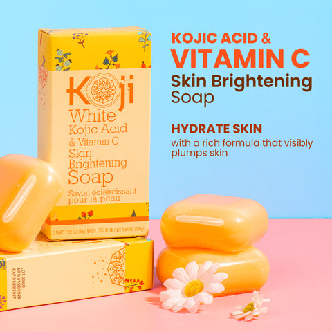 Kojic Acid & Vitamin C Skin Brightening Soap (2 Bars) - Koji White